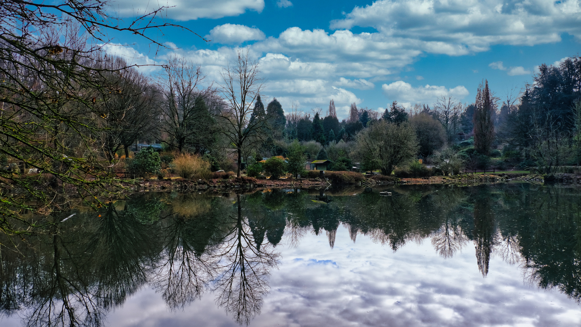 See Enten Himmel Wolken Spiegeln