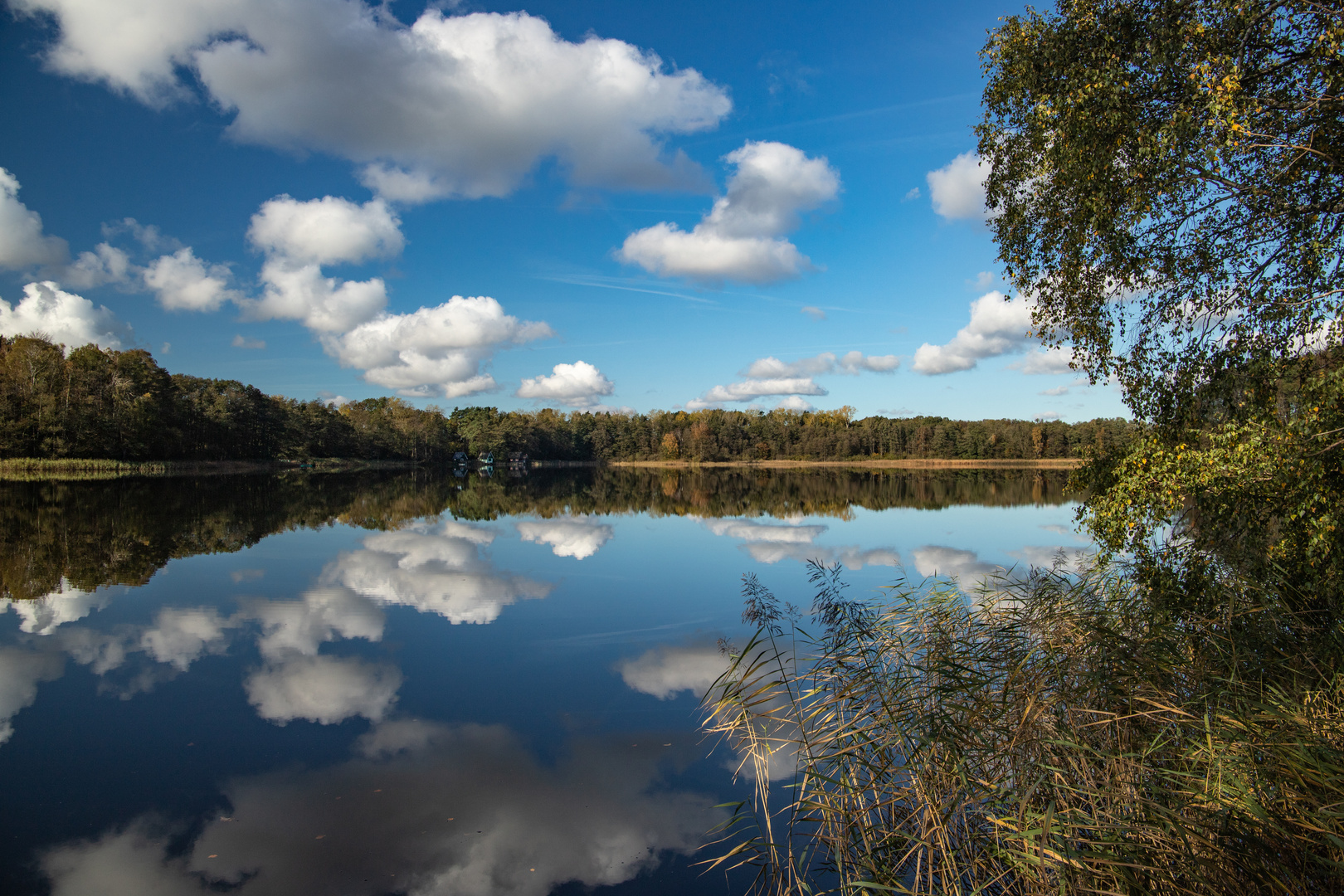 See im Herbst mit Spiegelung