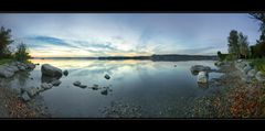 Seeblick über den Wörthsee ( Bayern )