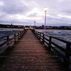 Seebrücke Ahlbeck abends im Winter