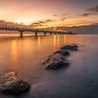 Seebrücke bei Grömitz zu Sonnenaufgang