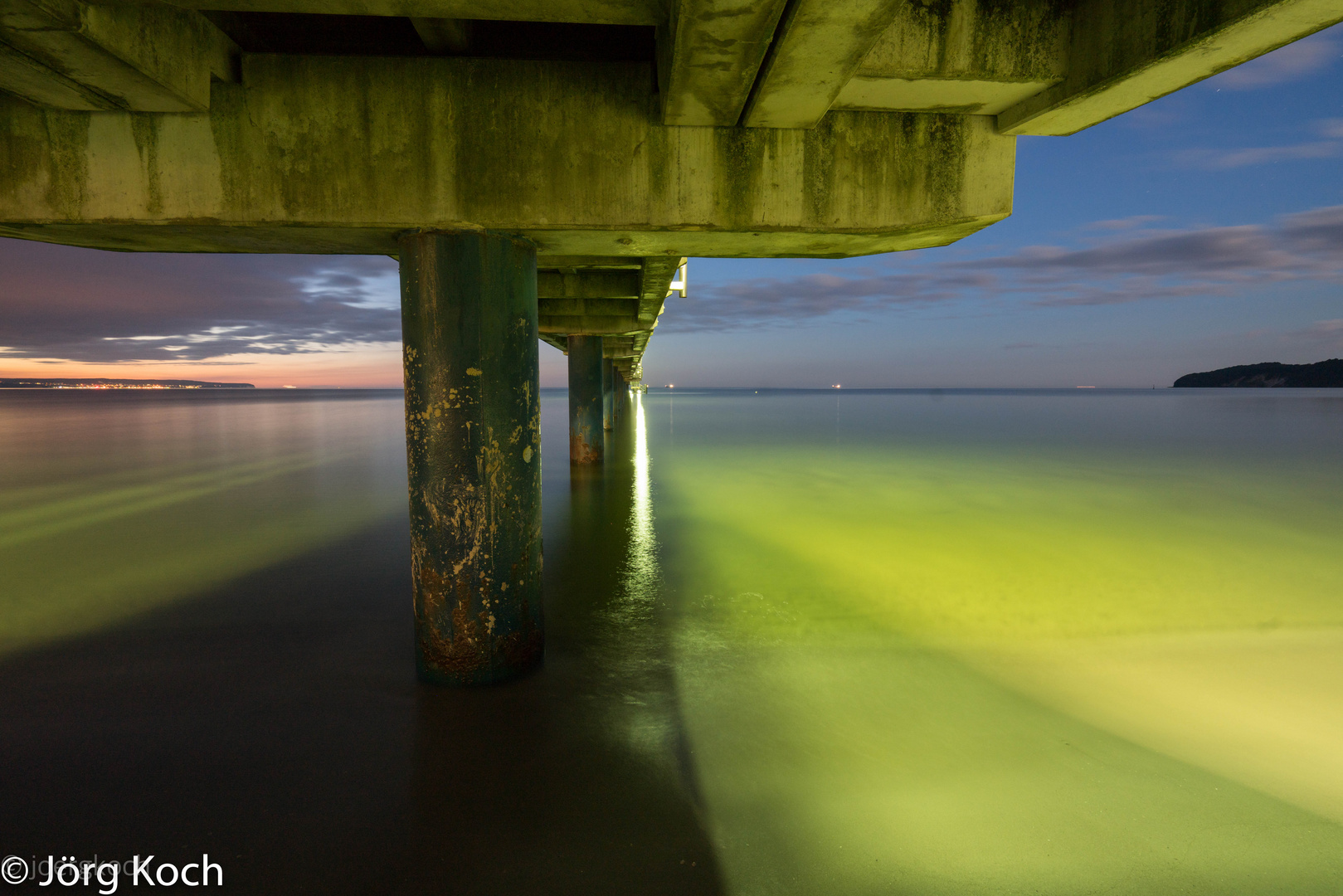 Seebrücke Binz bei Nacht, Insel Rügen 