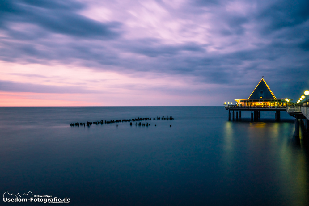 Seebrücke Heringsdorf bei Sonnenuntergang am 04.08.2013