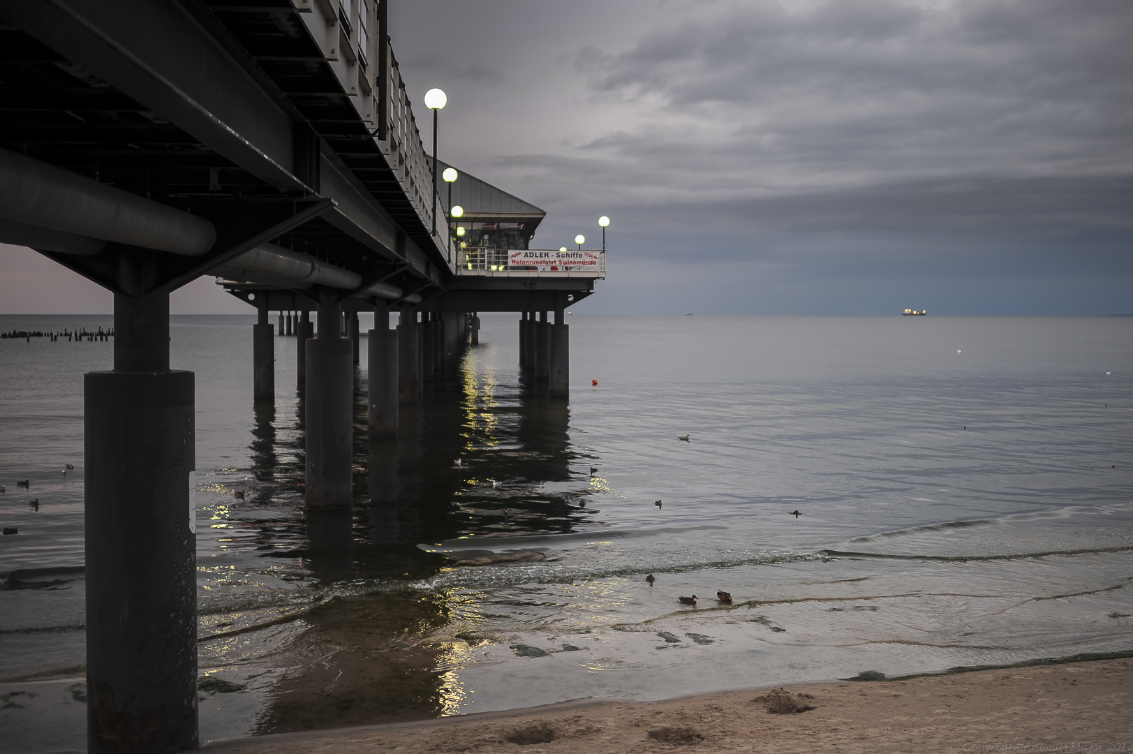 Seebrücke Heringsdorf im Dämmerlicht