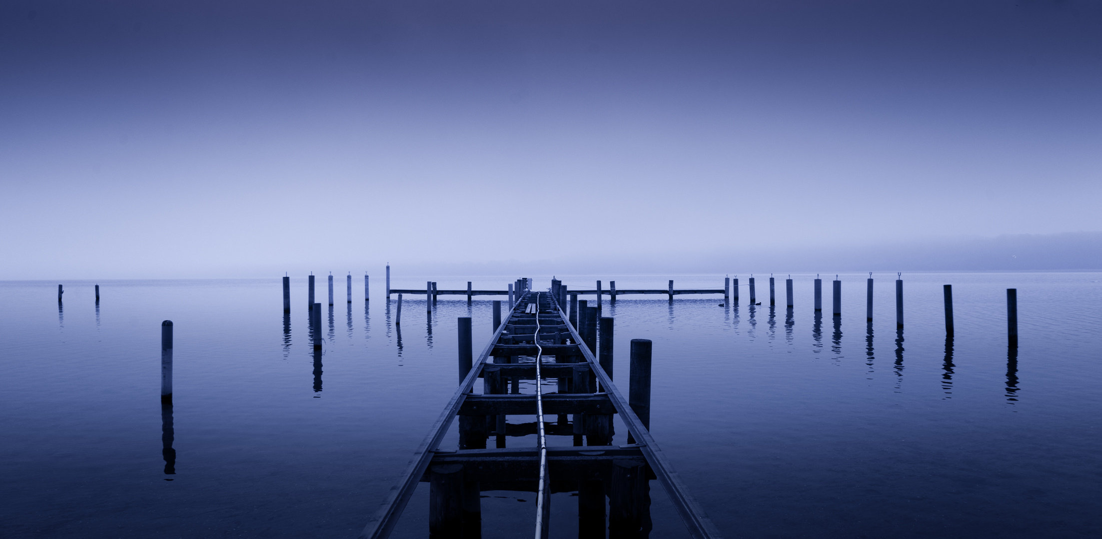 Seebrücke im Wintermodus 