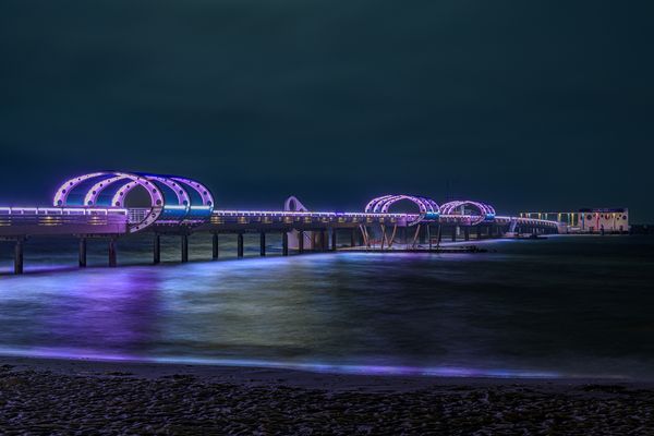 Seebrücke Kellenhusen in pink