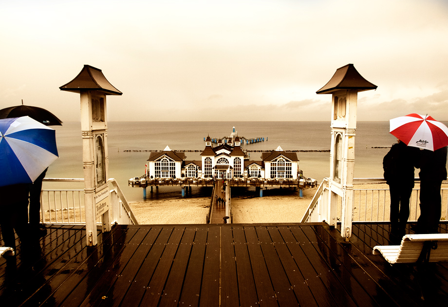 Seebrücke Sellin - bei Regen