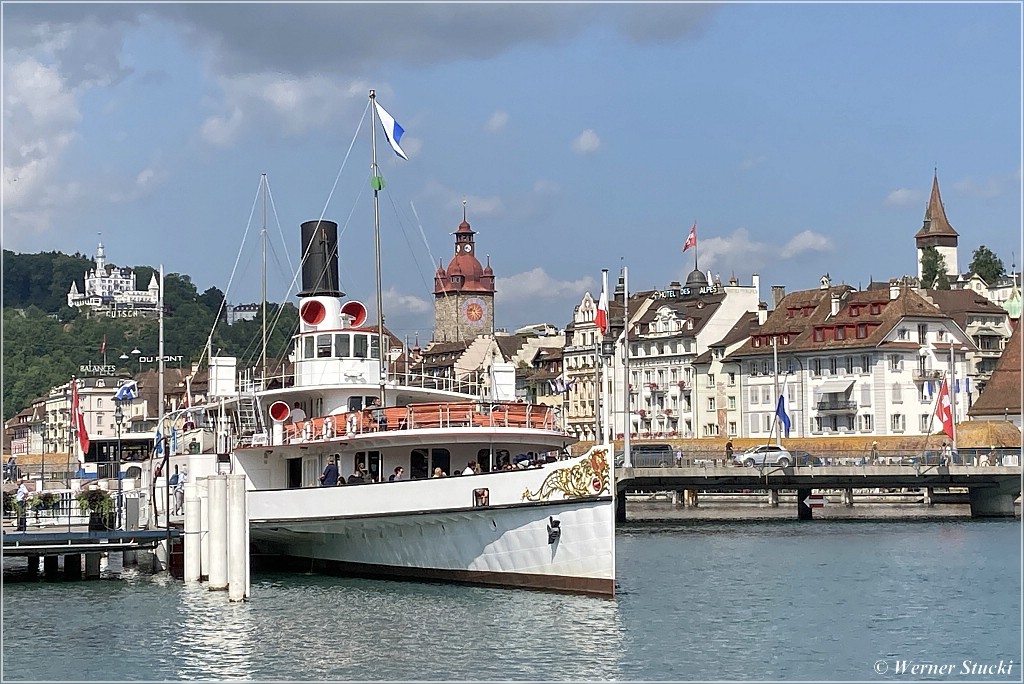 Seebrücke und Teil der Altstadt Luzern