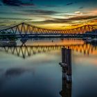 Seegartenbrücke im Sonnenuntergang