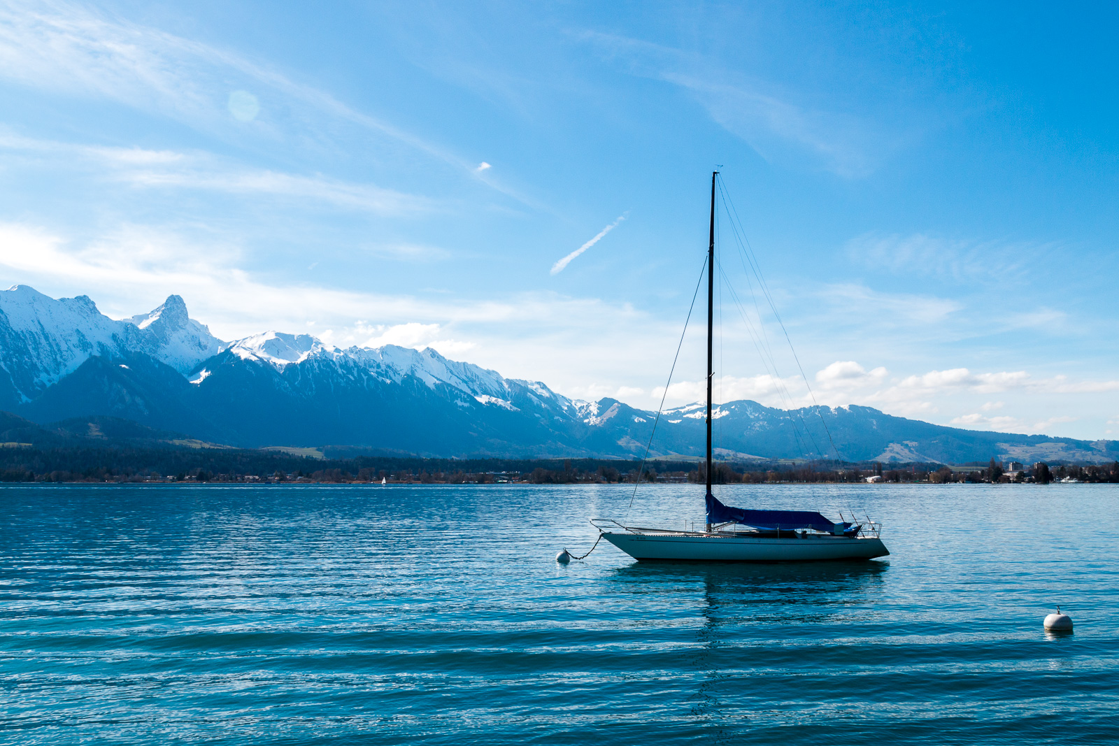 Seegelboot auf dem Thunersee