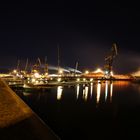 Seehafen Wismar bei Nacht