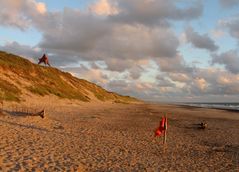 Seemarke im Sonnenuntergang