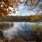 Seenlandschaft im warmen Licht des Herbstes