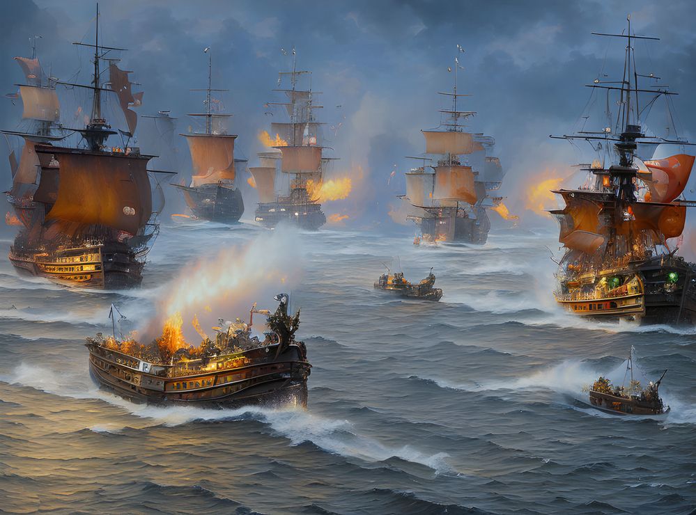 Seeschlacht Foto & Bild ki archiv, fotos, art Bilder auf