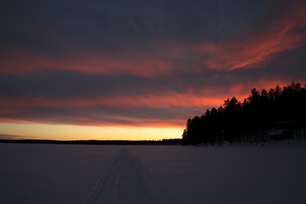 Seeueberquerung in Lappland