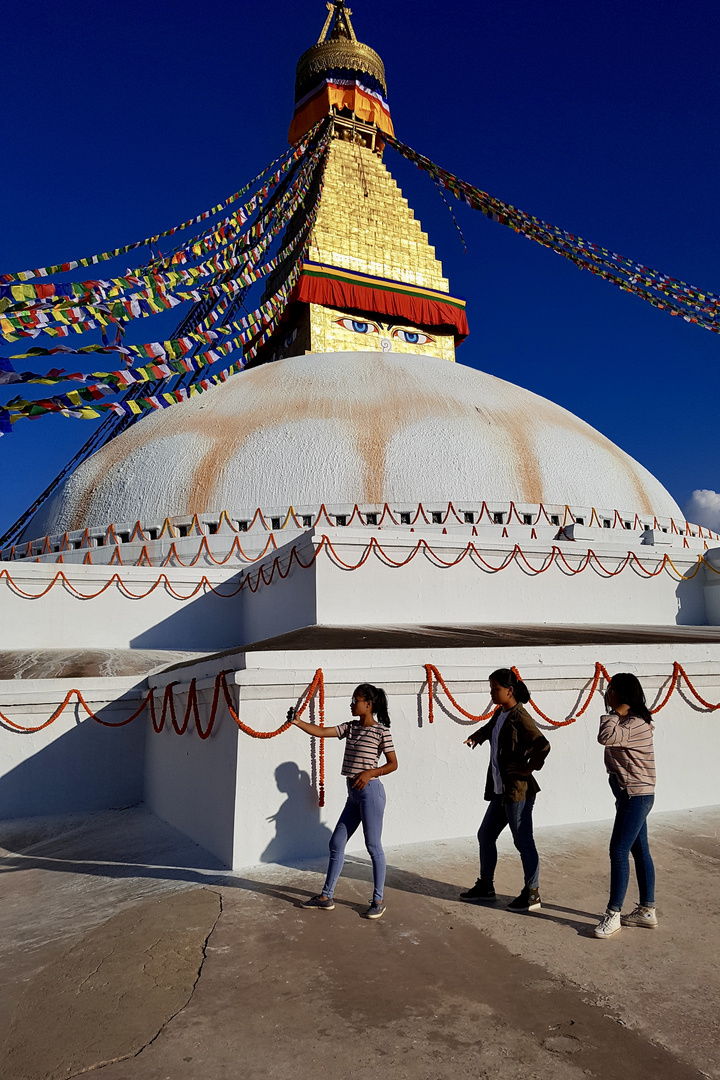 Sefie mit Boudhanath Stupa