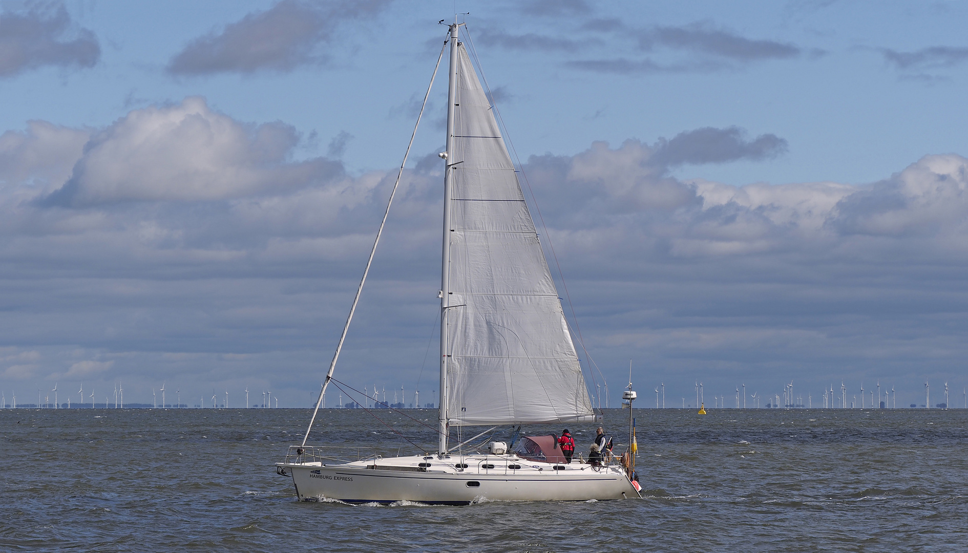 Segelausflug auf der Elbe vor Cuxhaven