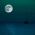Segelboot bei Nacht