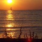 Segelboot im Abendrot