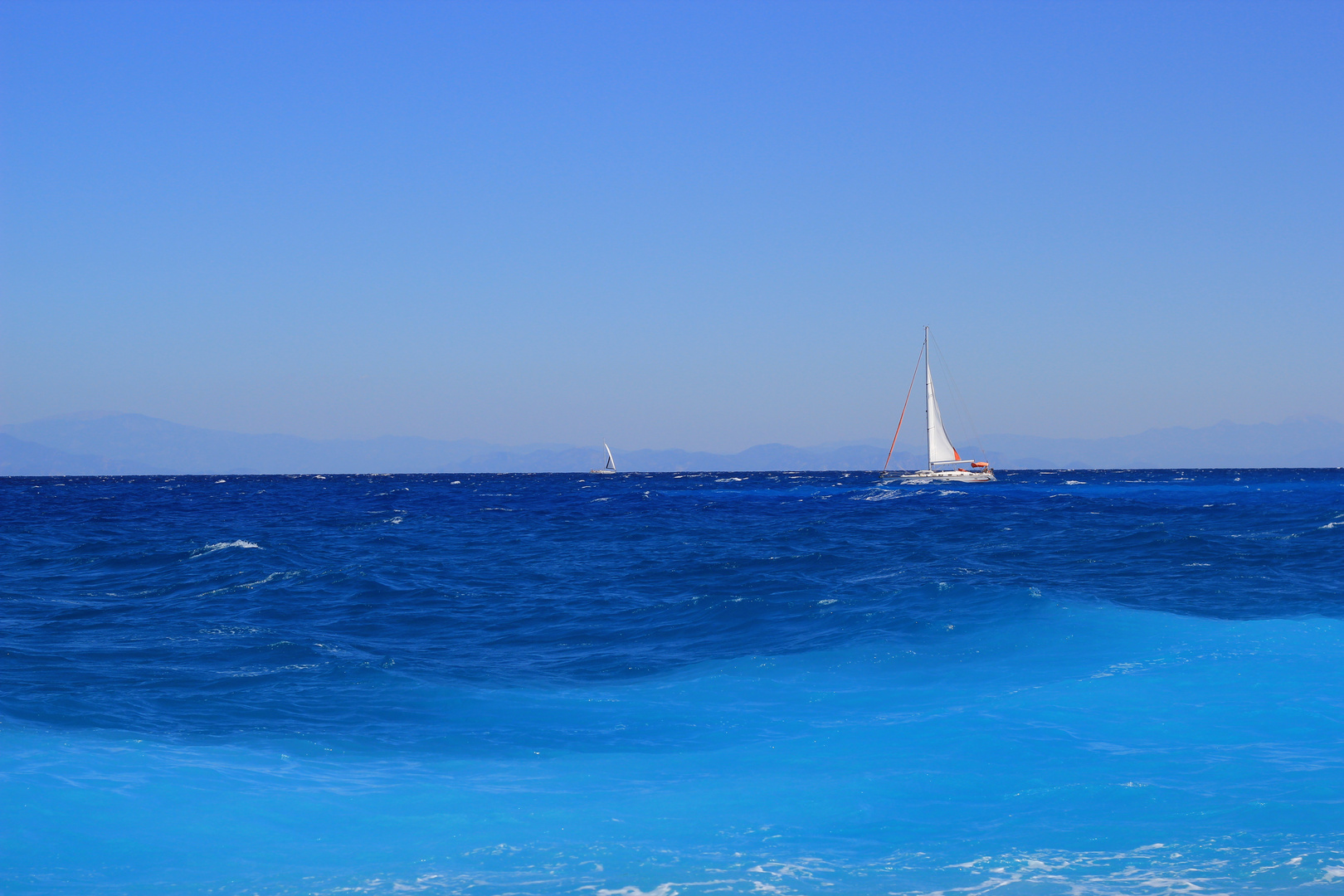 Segelboot in der Ägäis, Sommer 2013