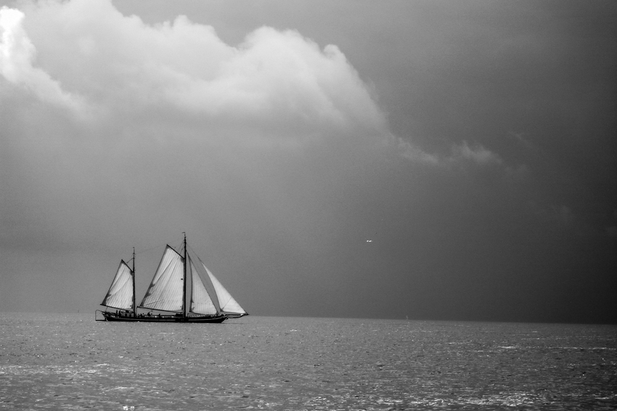 Segelboot vor dem Sturm - Iselmeer