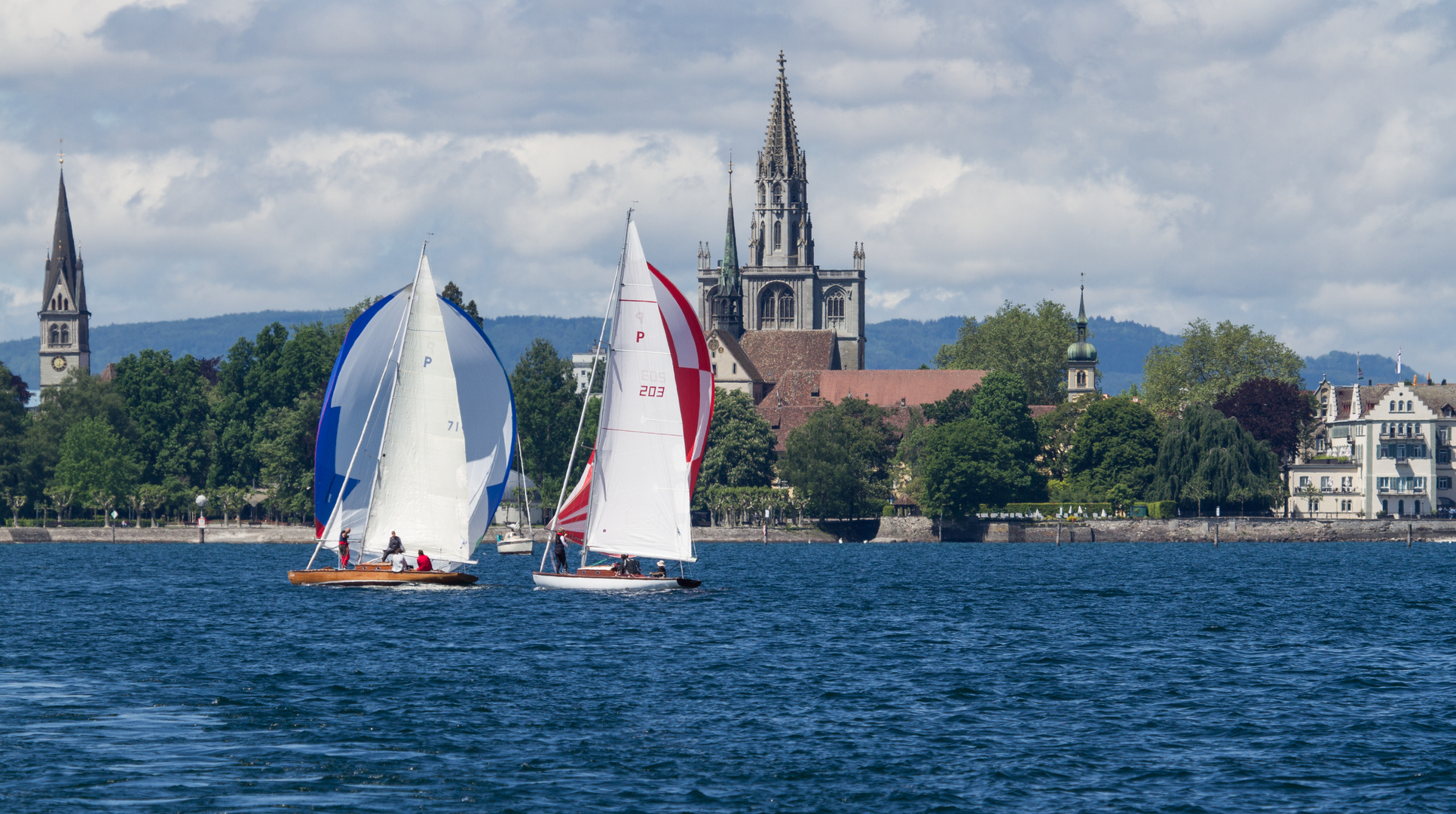 Segelbote vor Konstanz