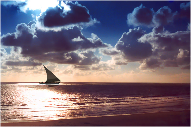 Segeldohni auf der Nordsee