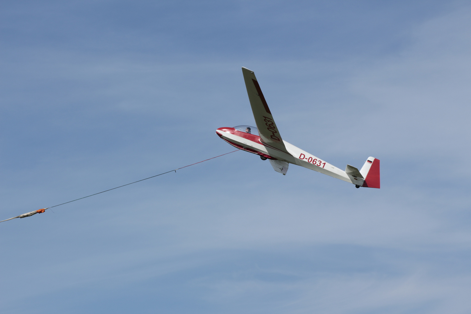 Segelflieger am Schleppseil