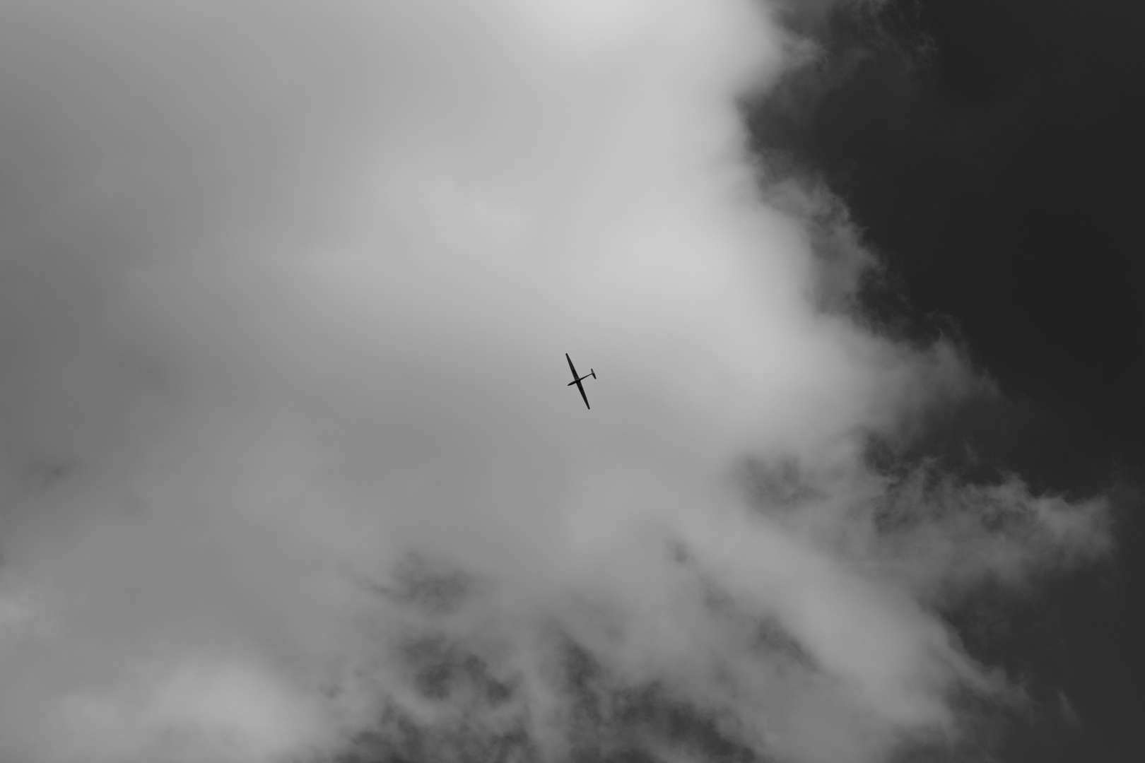 Segelflieger vor den Wolken