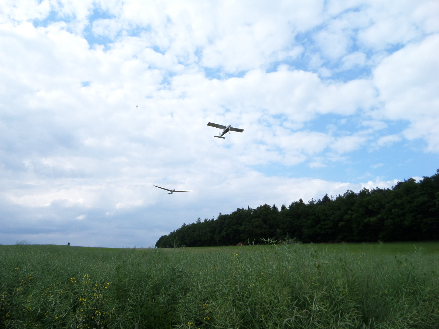 Segelflugzeug kurz nach dem Start