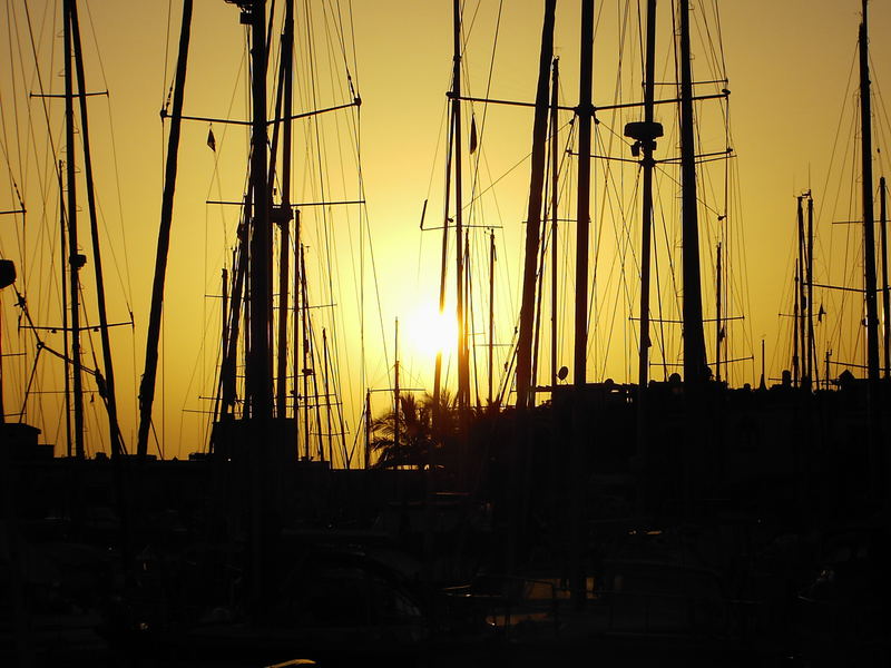 segelhafen abends