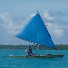 Segelkanu in der Südsee in der Lagune von Tarawa