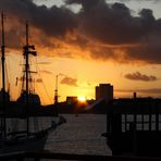 Segelschiff im Abendrot