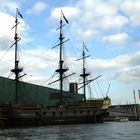 Segelschiff im Hafen von Amsterdam