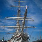 Segelschiff im Hafen von Bergen