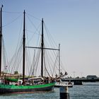 Segelschiff Pippi Lotta Hamburg vor der Schleibrücke in Kappeln