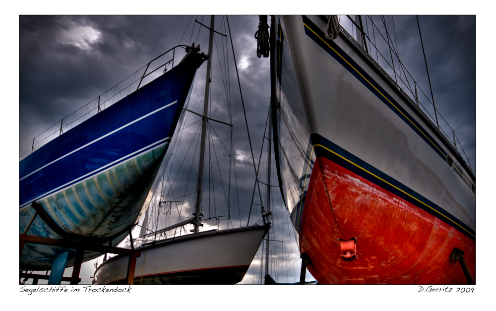 Segelschiffe im Trockendock