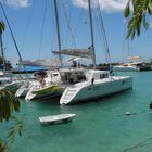 Segeltörn Seychellen: Ankern im Hafen von von La Passe, Insel La Digue