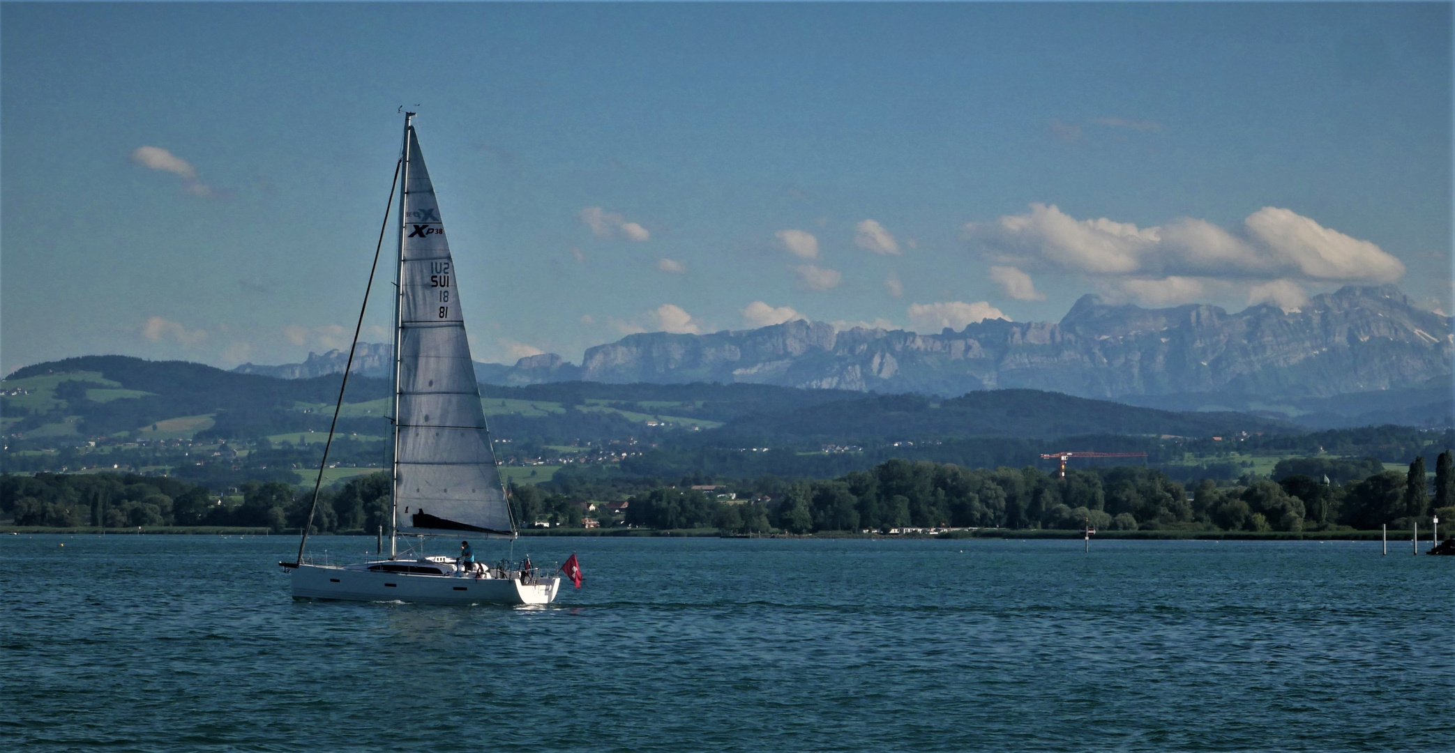 Segeltörn vor Romanshorn mit Alpenkulisse