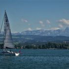 Segeltörn vor Romanshorn mit Alpenkulisse