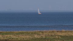 Segelyacht auf der Elbe Höhe Altenbruch bei Cuxhaven