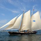 Segelyacht "Skythia" zur Hanse Sail auf der Ostsee vor Warnemünde