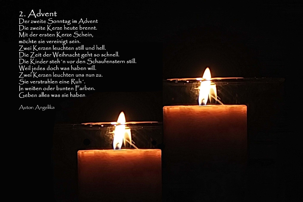 sehet die zweite Kerze brennt Foto & Bild stillleben, advent und