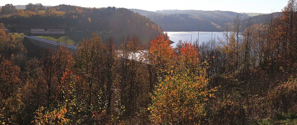 Sehr schwierige Gegenlichtsituation gestern Vormittag an der Talsperre...