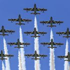 Sehr seltene Formation der Frecce Tricolori