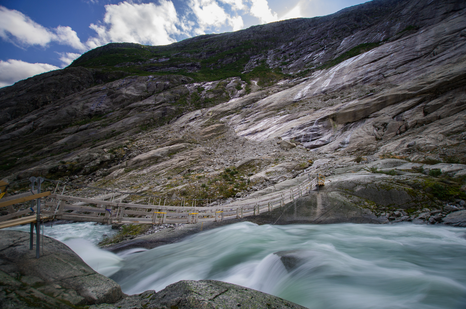 Seidiger Gletscherfluss