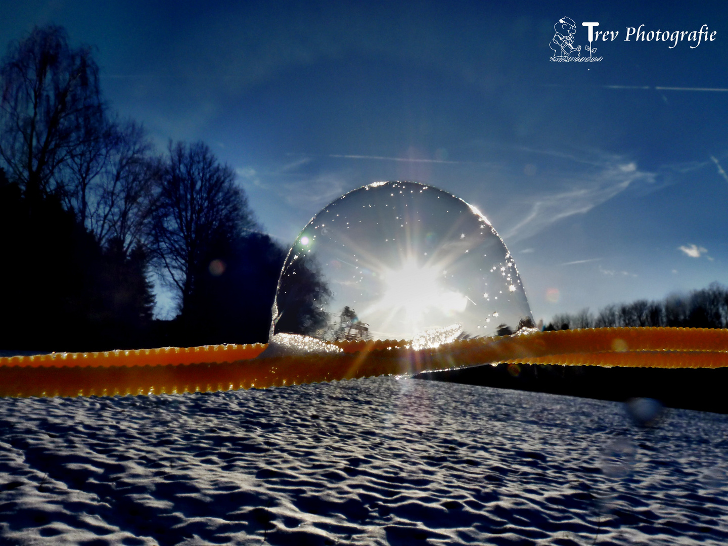 Seifenblase im Wintertraum