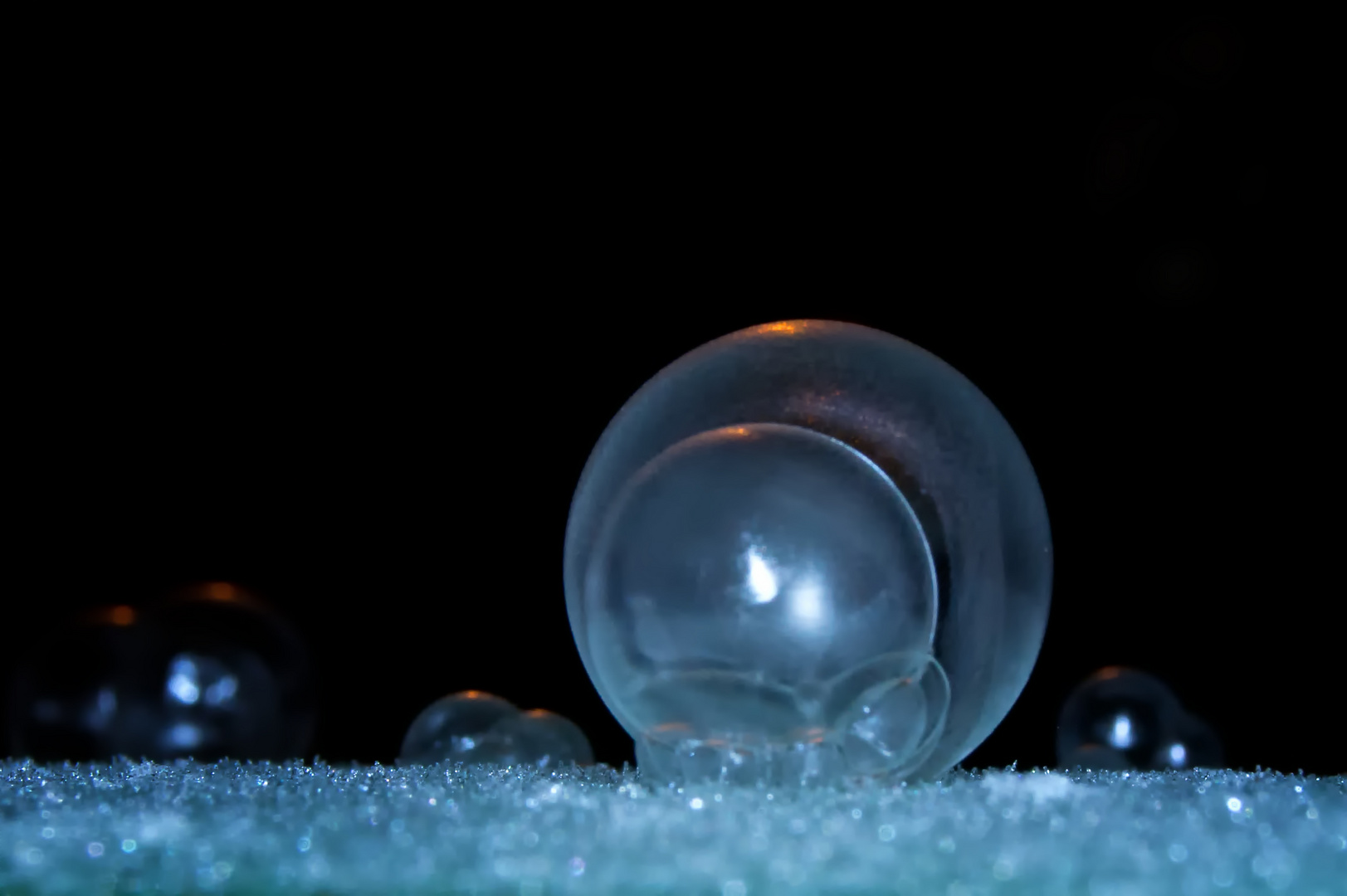 Seifenblasen auf Eis