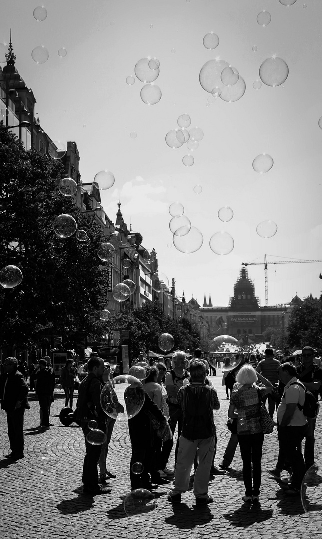 Seifenblasen in Prag 