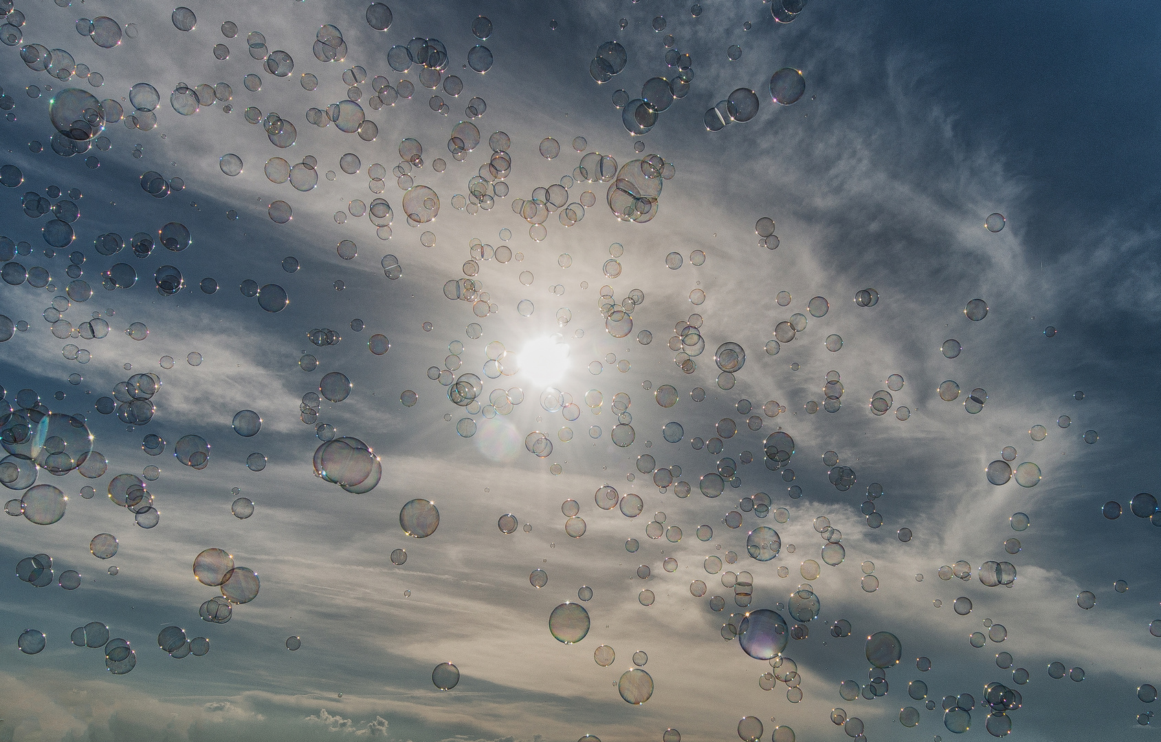 Seifenblasen mit Sonne